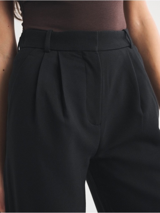 Abercrombie & Fitch Women’s Black A&F Sloane Tailored Wide Leg Pants Sz 25 Short - Picture 3 of 14